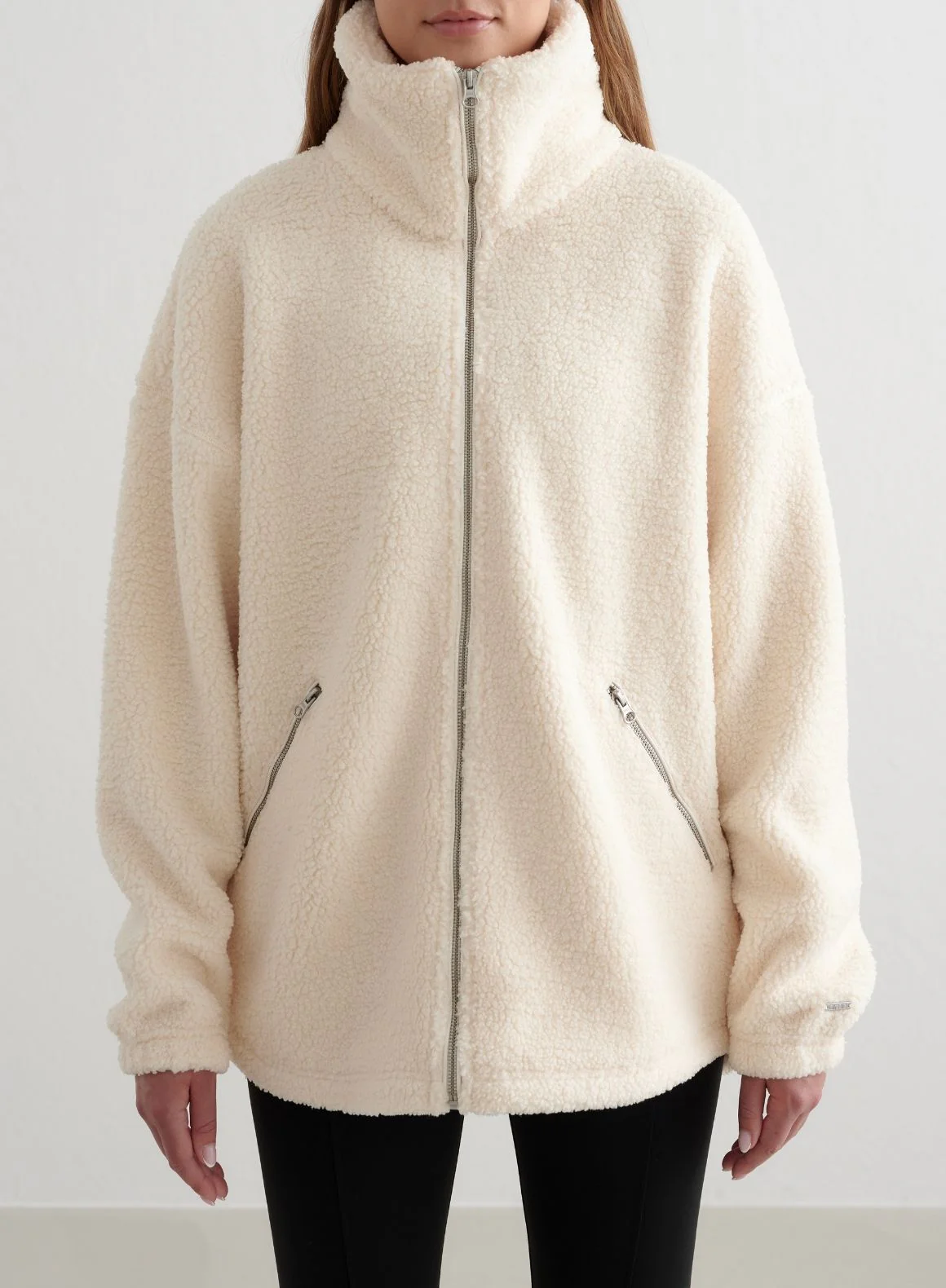 Almond White Pile Jacket - Image 3