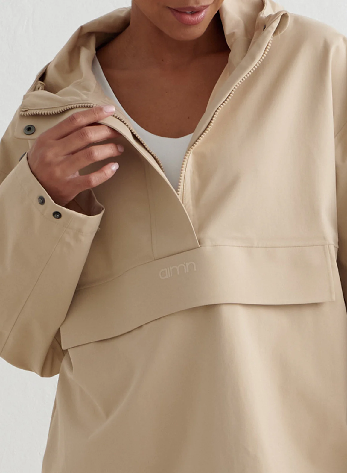 Beige Waterproof Oversized Anorak - Image 3