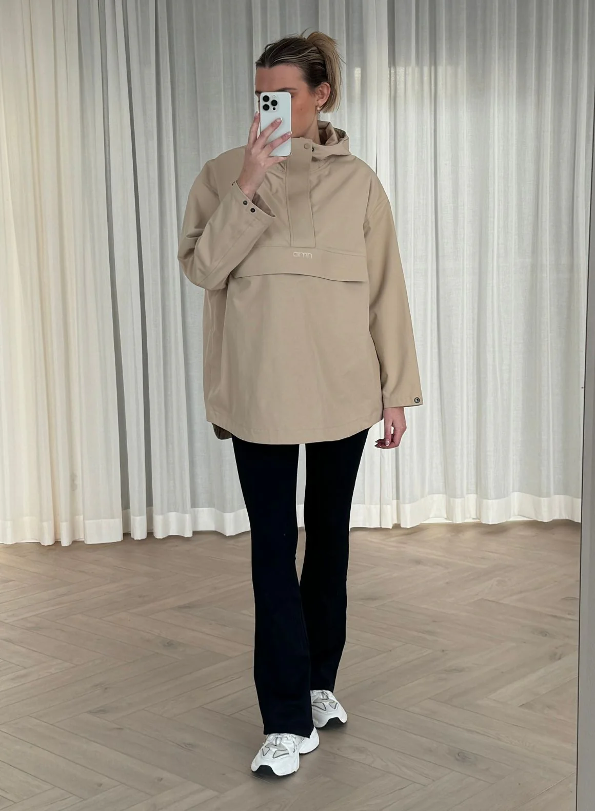 Beige Waterproof Oversized Anorak - Image 5