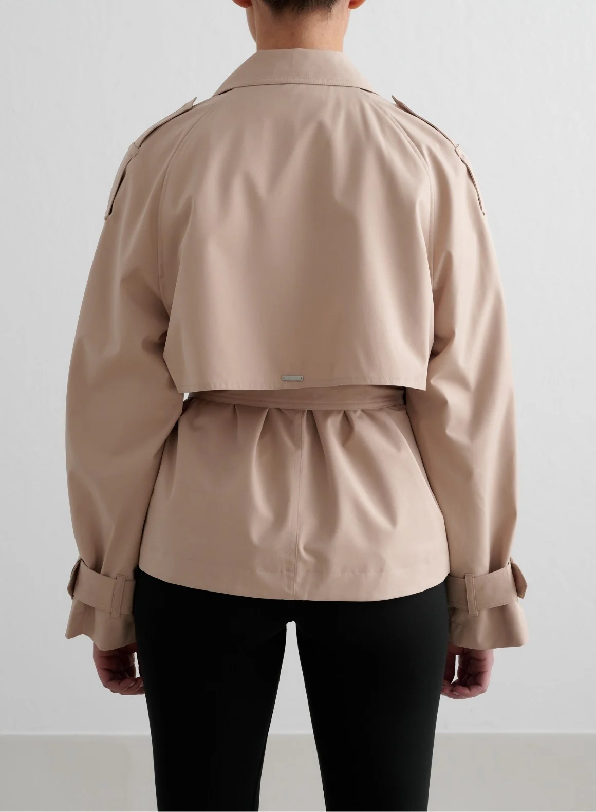 Beige Recycled Tech Trench Jacket - Image 3