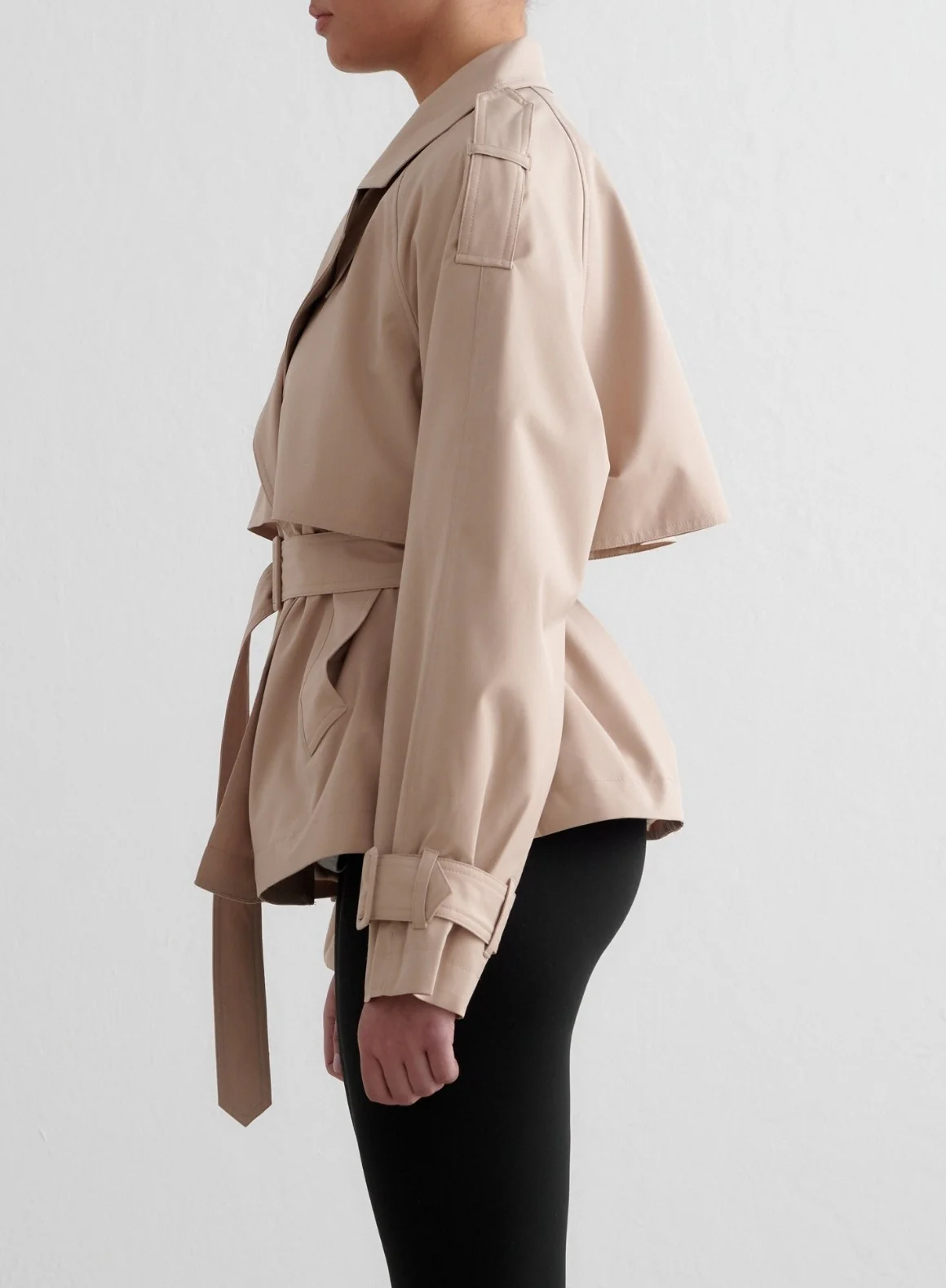 Beige Recycled Tech Trench Jacket - Image 4