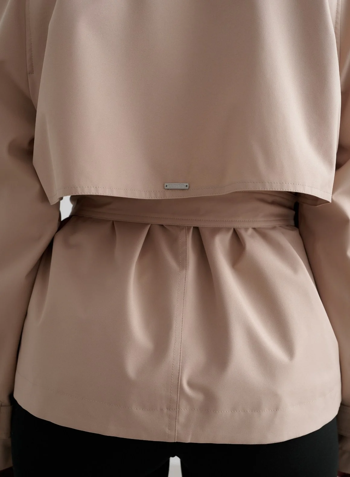 Beige Recycled Tech Trench Jacket - Image 6
