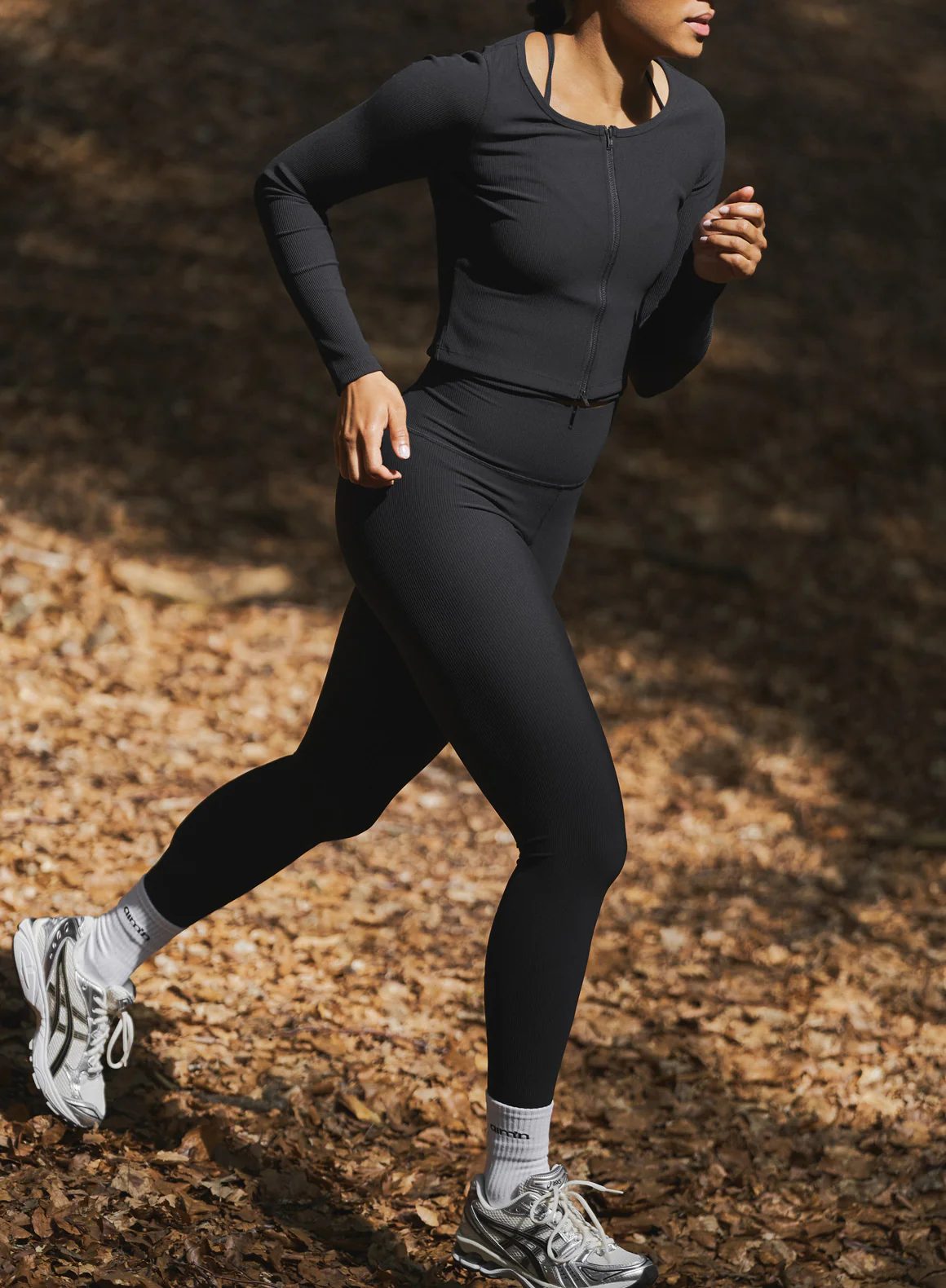 Black Ribbed Performance Cardigan Set - Image 6