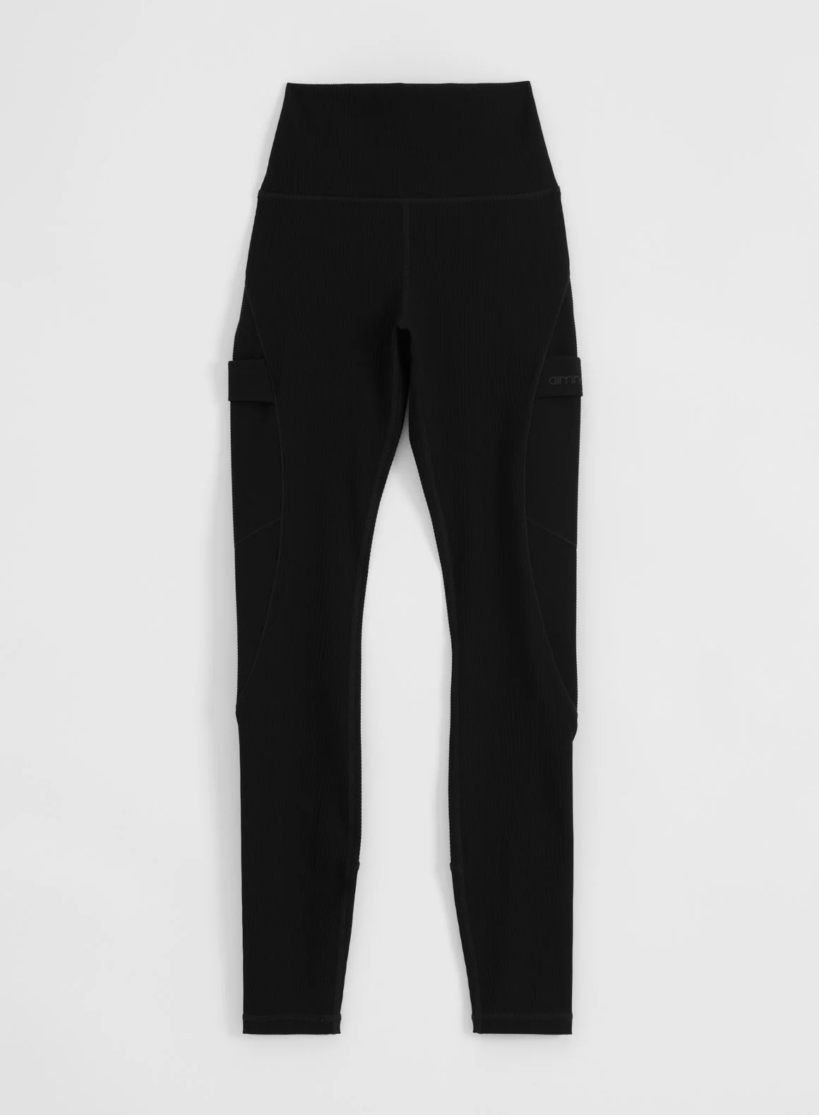 Black Ribbed Performance Pocket Tights - Image 7