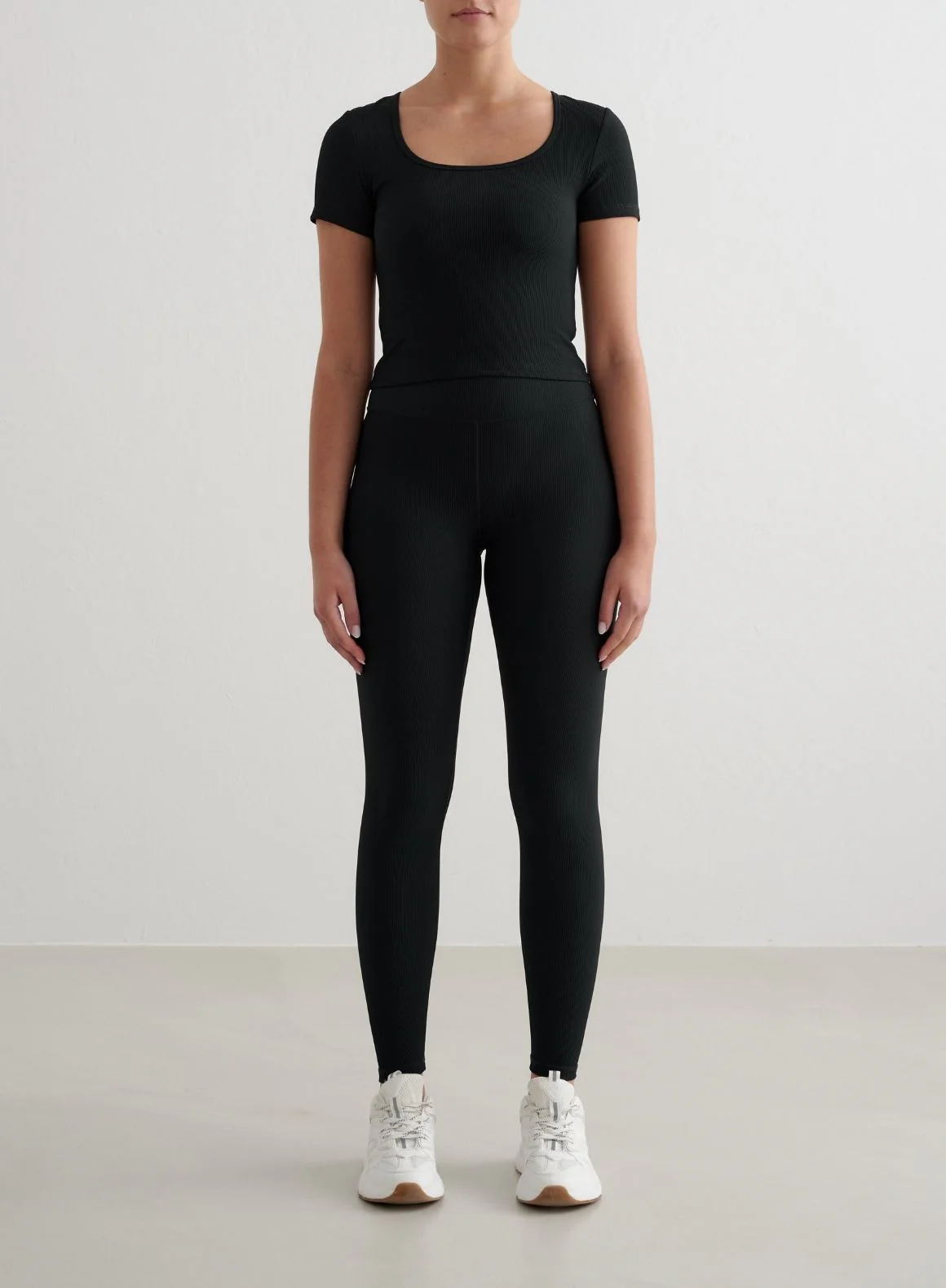 Black Ribbed Performance Short Sleeve - Image 3