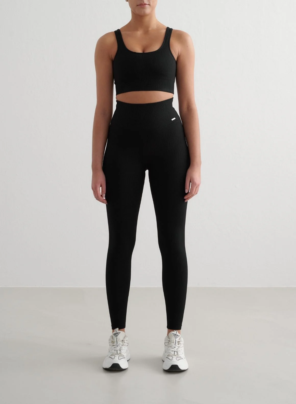 Black Ribbed Seamless Tights - Image 11