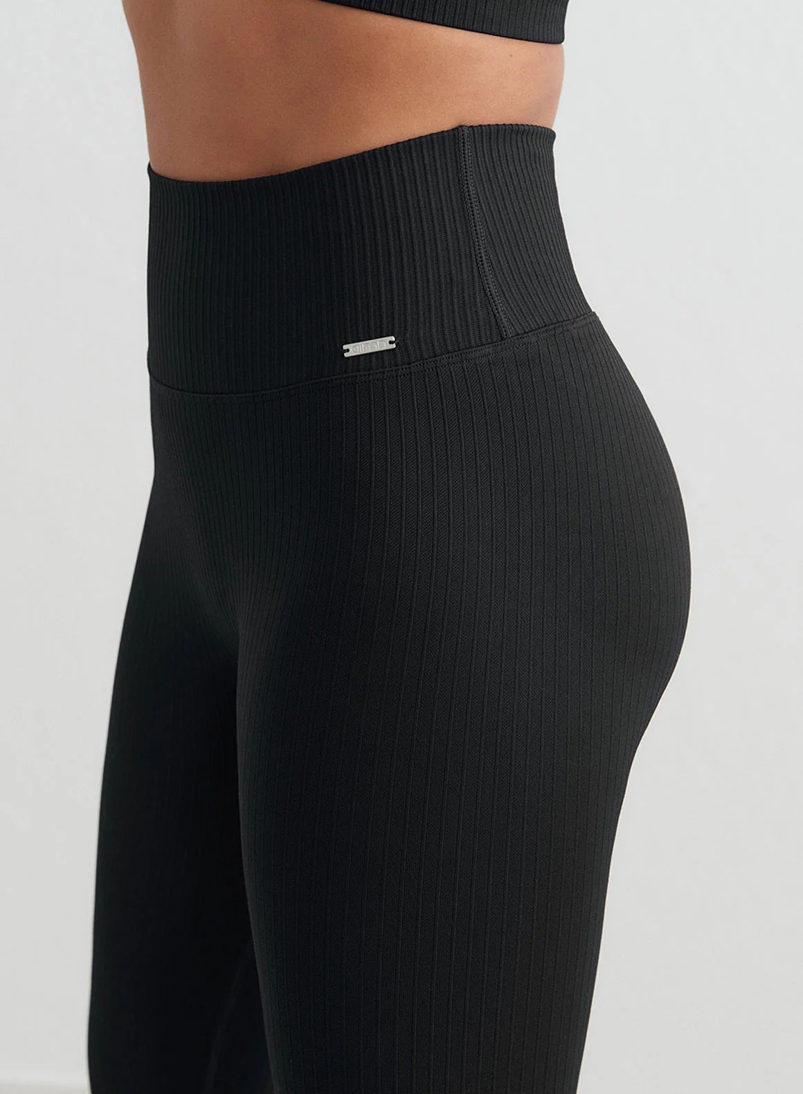 Black Ribbed Seamless Tights - Image 252