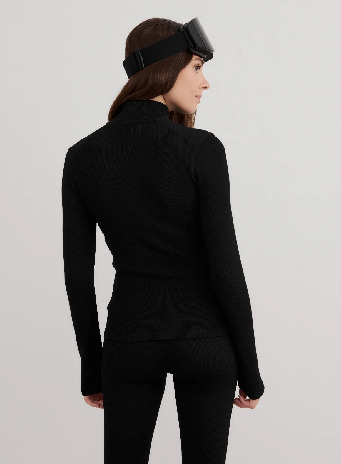 Black Ribbed Wool Half Zip - Image 6