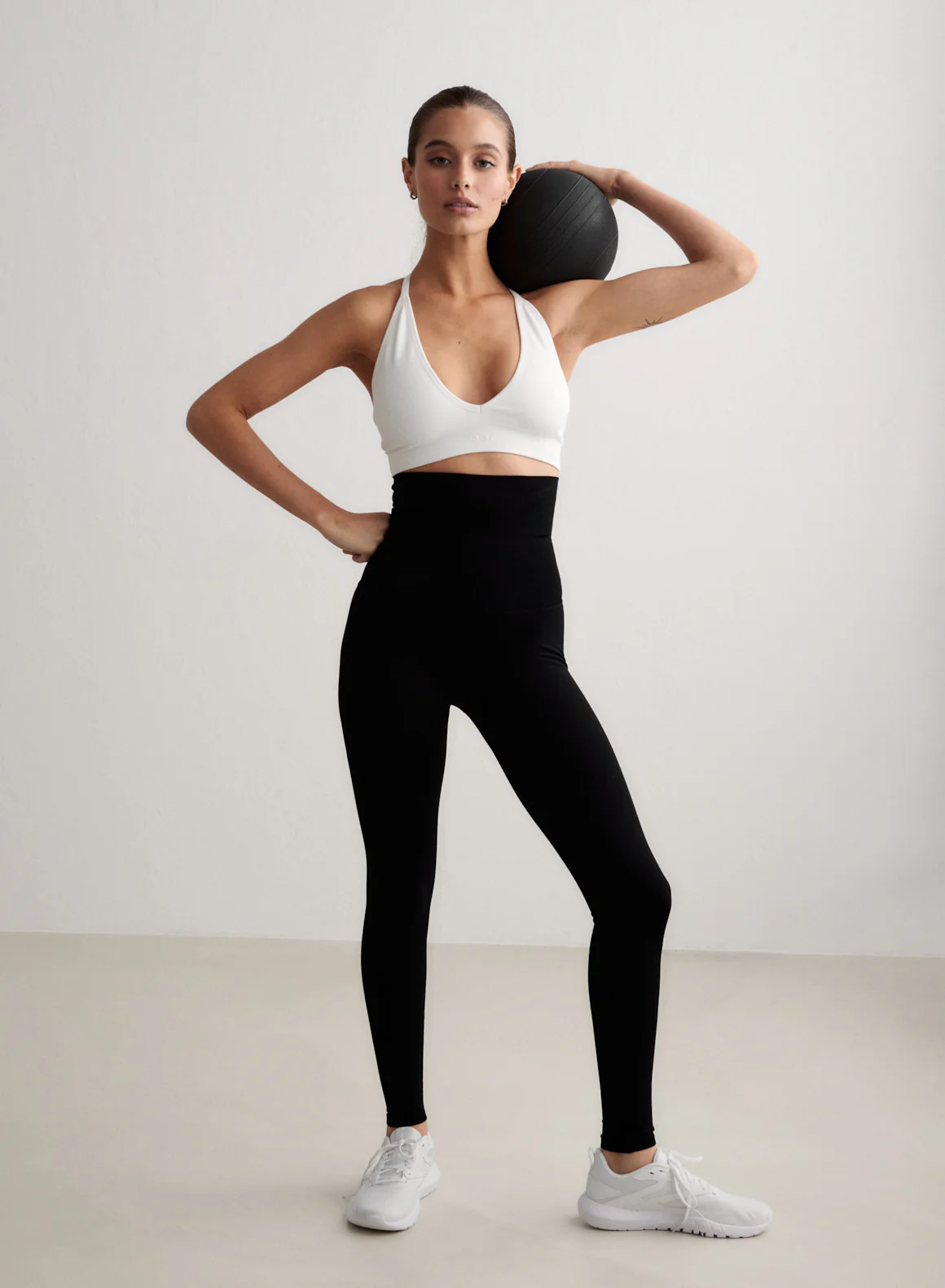 Black Shape Seamless Core Control Tights - Image 2