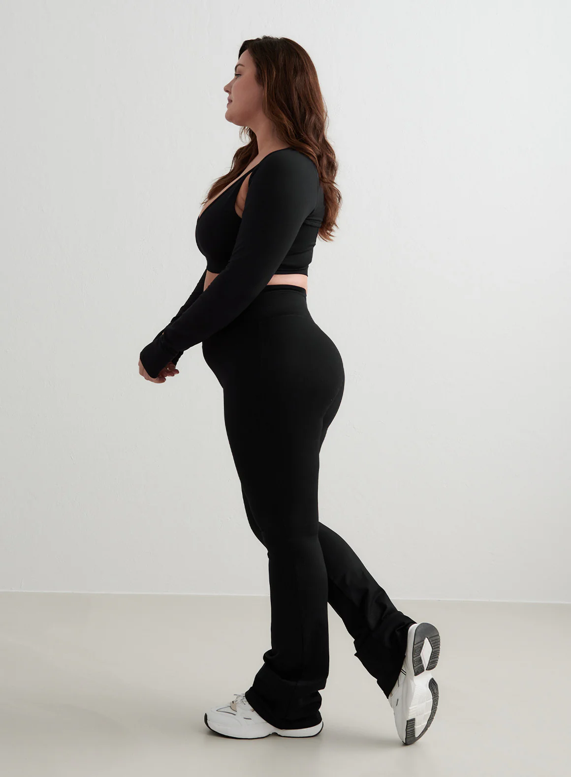 Black Shape Seamless Flare Tights - Image 165