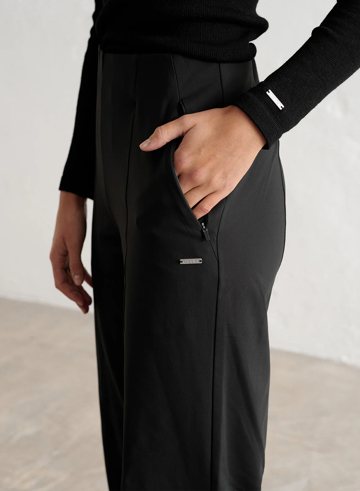 Black Warming Pintuck Pants - Image 4