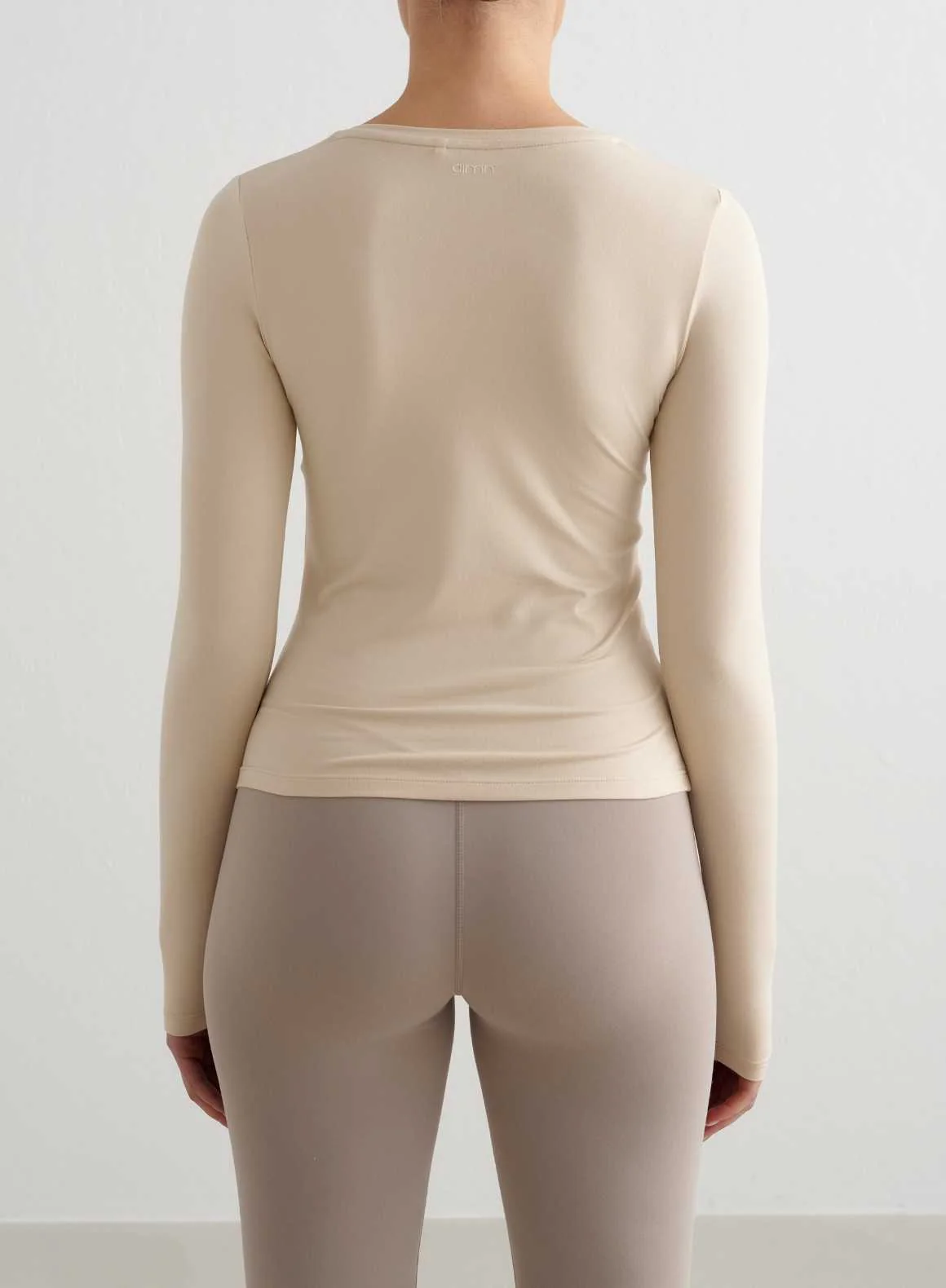 Café Au Lait Soft Basic V-neck Long Sleeve - Image 2