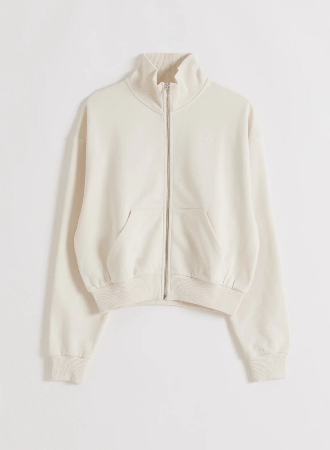 Cream Chunky Terry Zip Jacket - Image 6