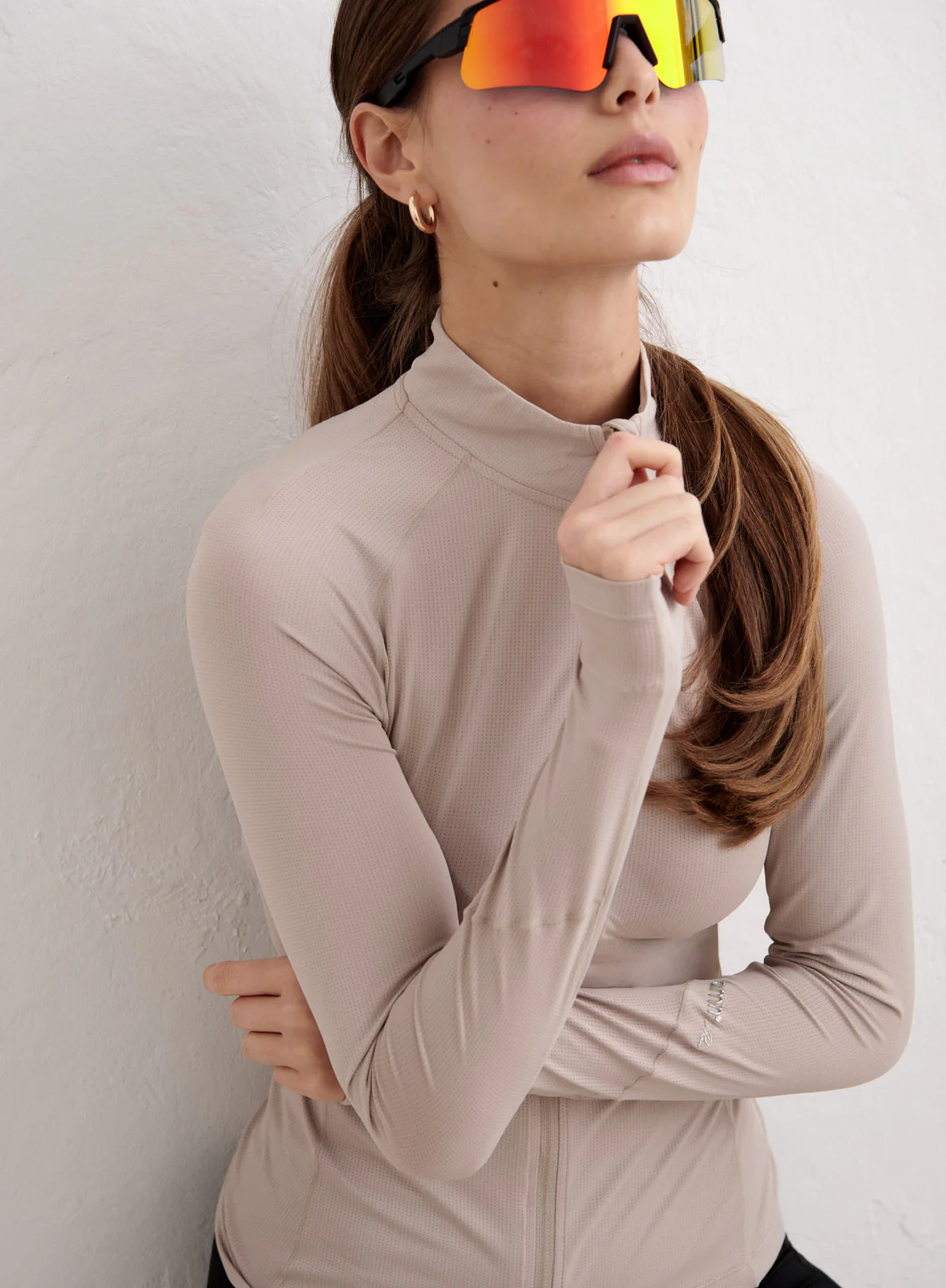Dark Clay Running Zip Long Sleeve - Image 4