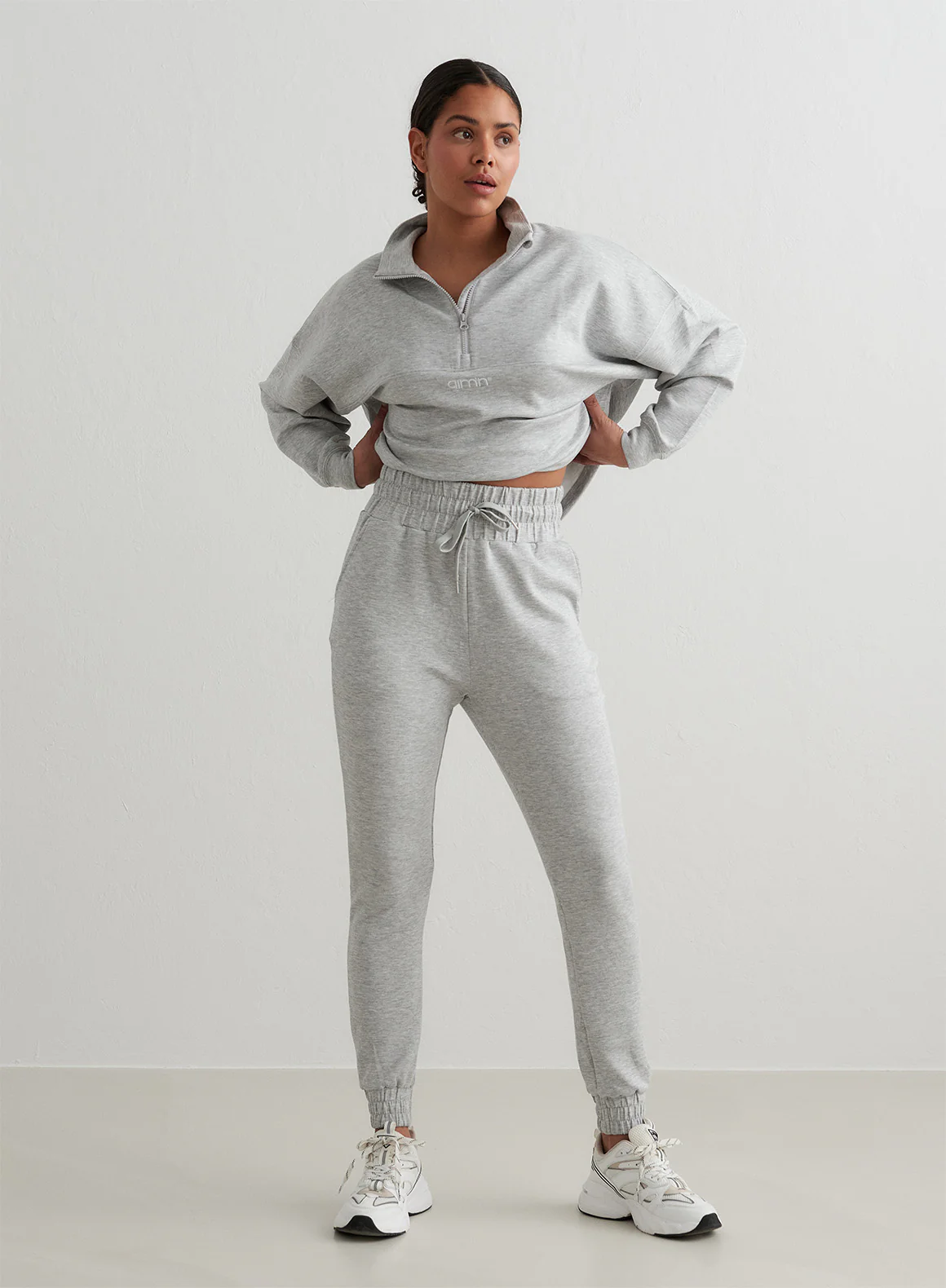 Shadow Grey Light Grey Melange Comfy Sweatpants - Image 4