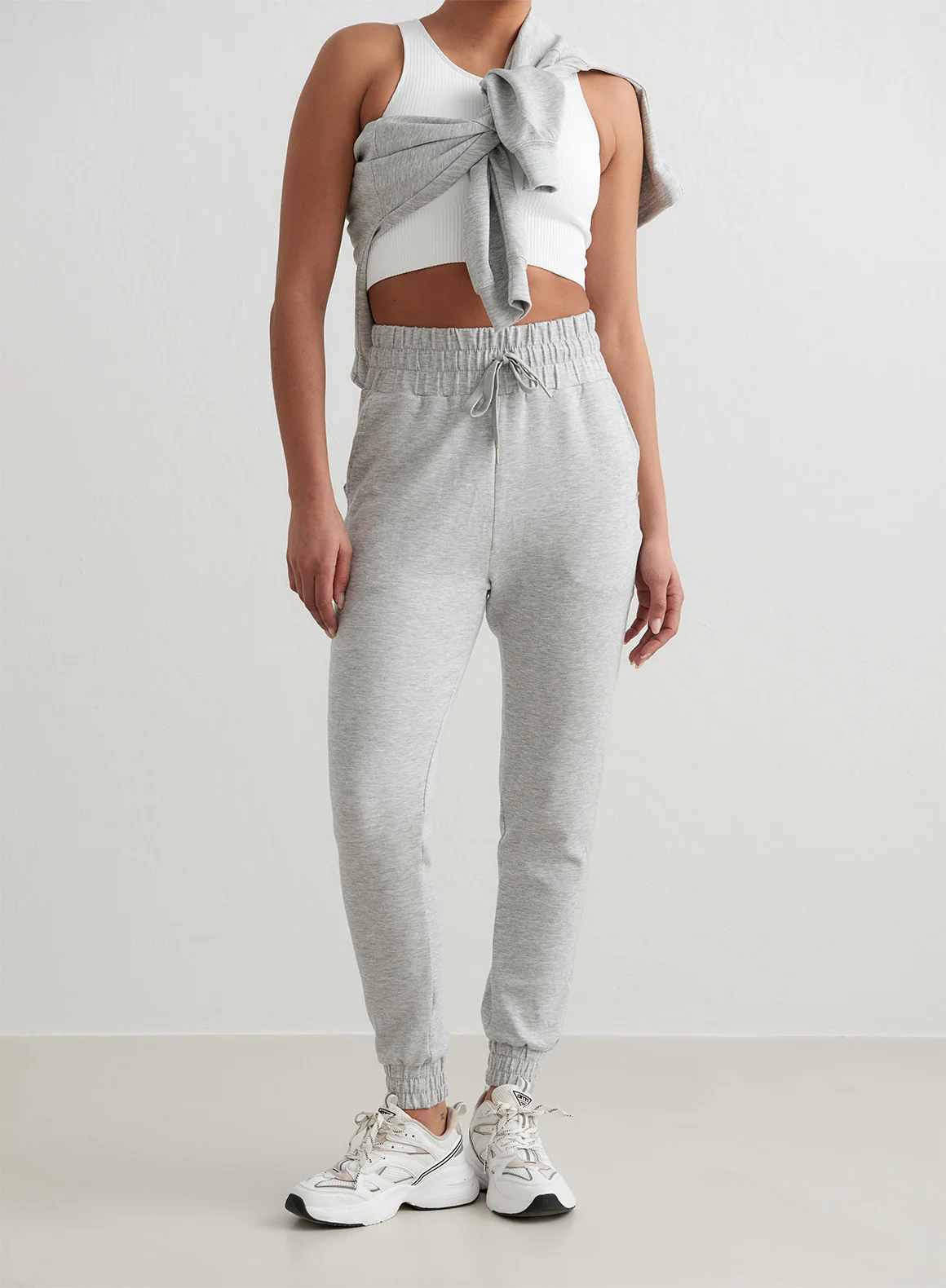 Shadow Grey Light Grey Melange Comfy Sweatpants - Image 6