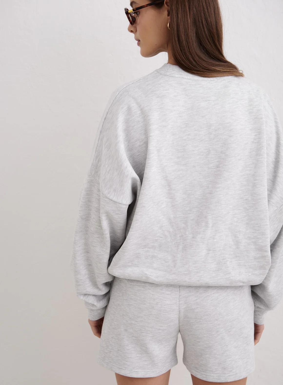 Light Grey Melange Script Sweatshirt - Image 5