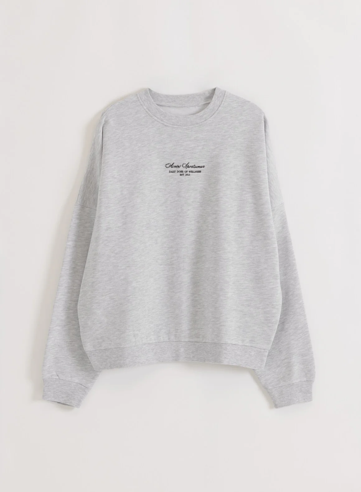 Light Grey Melange Script Sweatshirt - Image 6