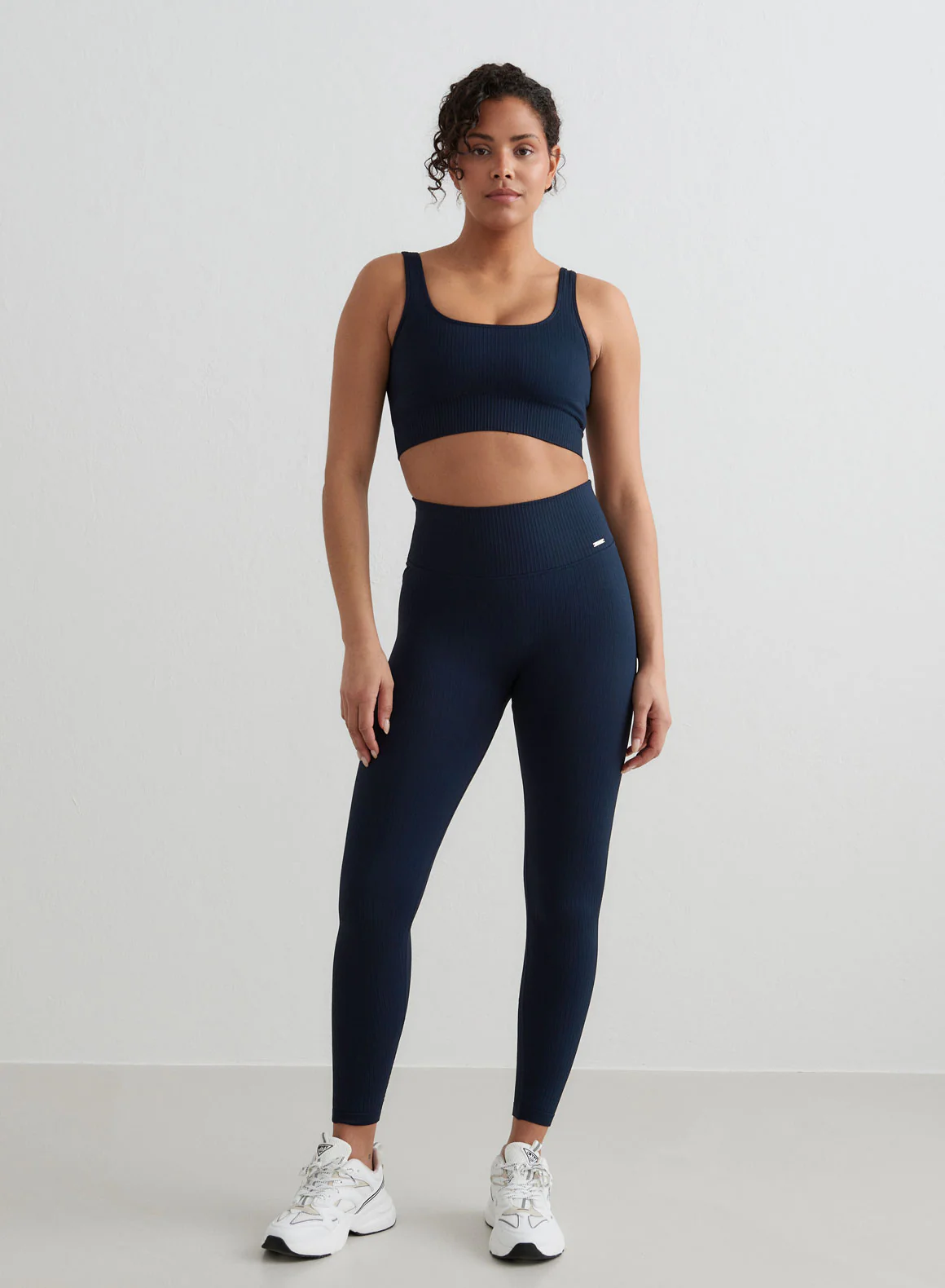 Navy Ribbed Seamless Bra - Image 4