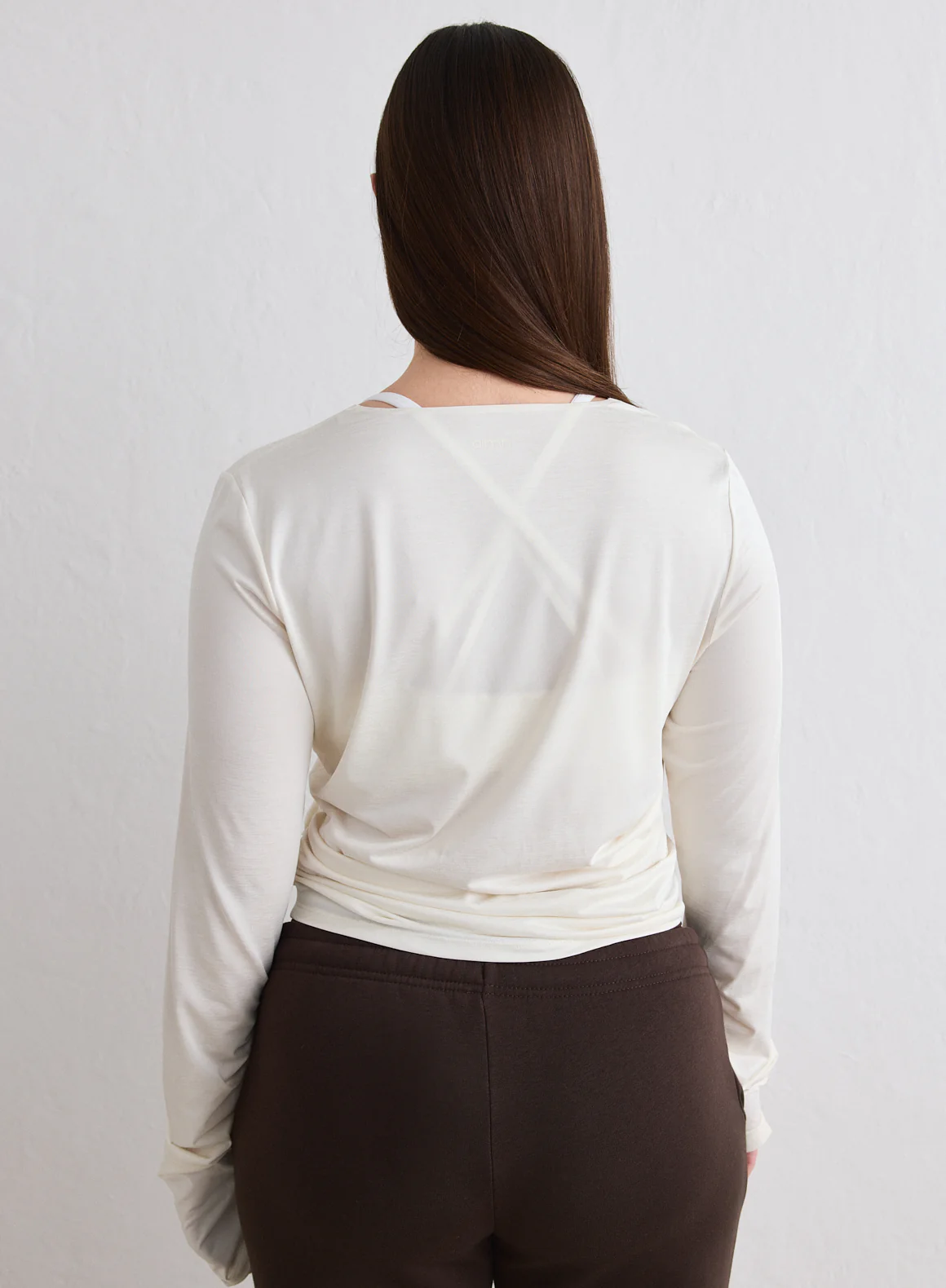 Off White Luminous Draped Long Sleeve - Image 3