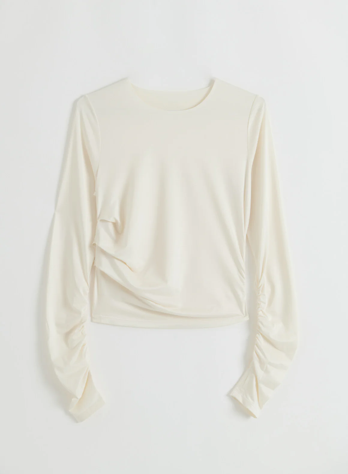 Off White Luminous Draped Long Sleeve - Image 5
