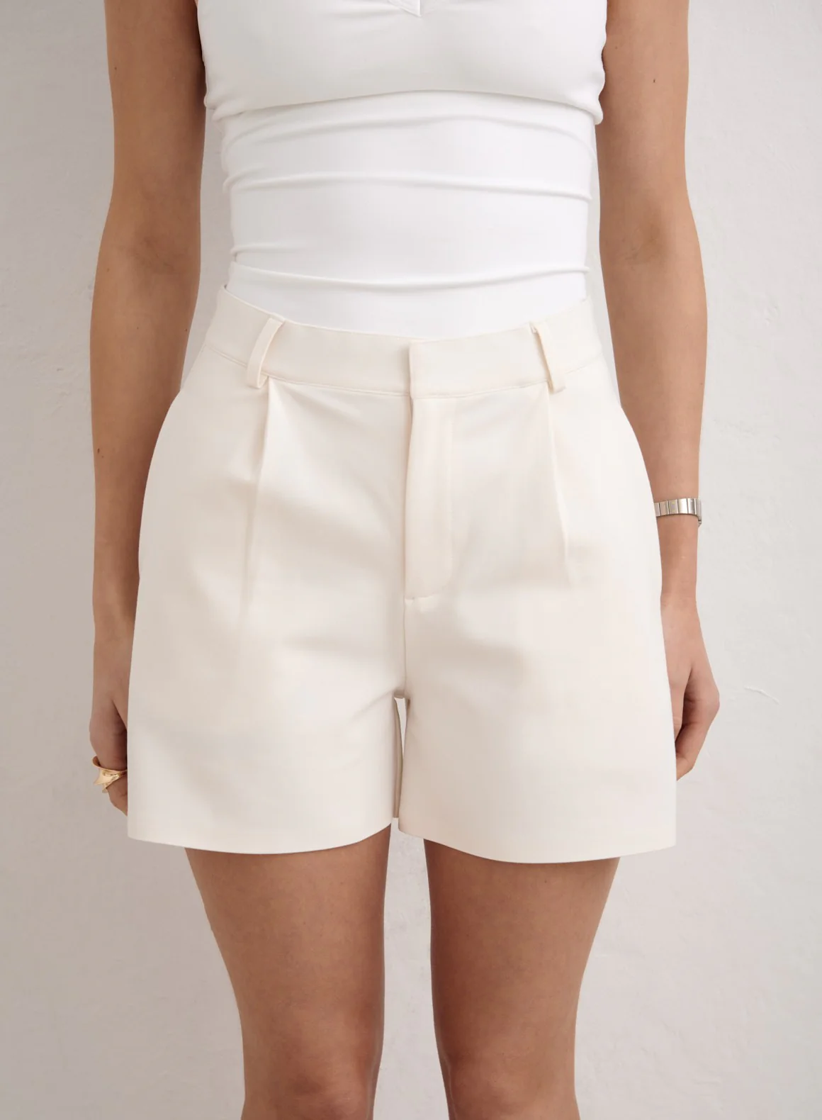Off White Luxe Bermuda Shorts - Image 3